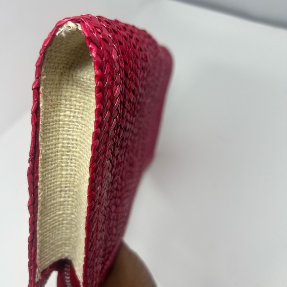 Red rattan zipped wristlet - Picture 7 of 8